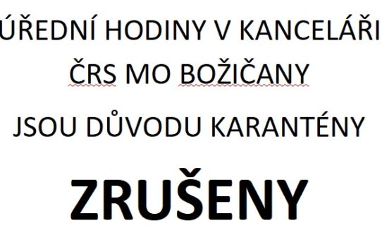 Úřední hodiny zrušeny