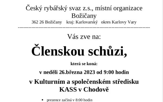 Pozvánka na členskou schůzi